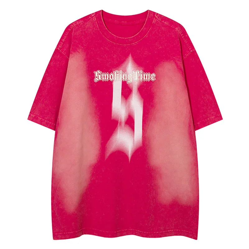 Camiseta extragrande desgastada para hombre "Smoking Time"