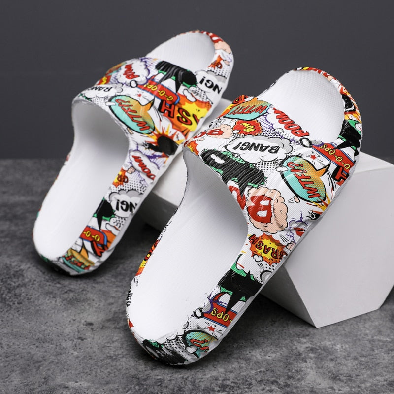 Chanclas de graffiti para hombre, para interiores y exteriores