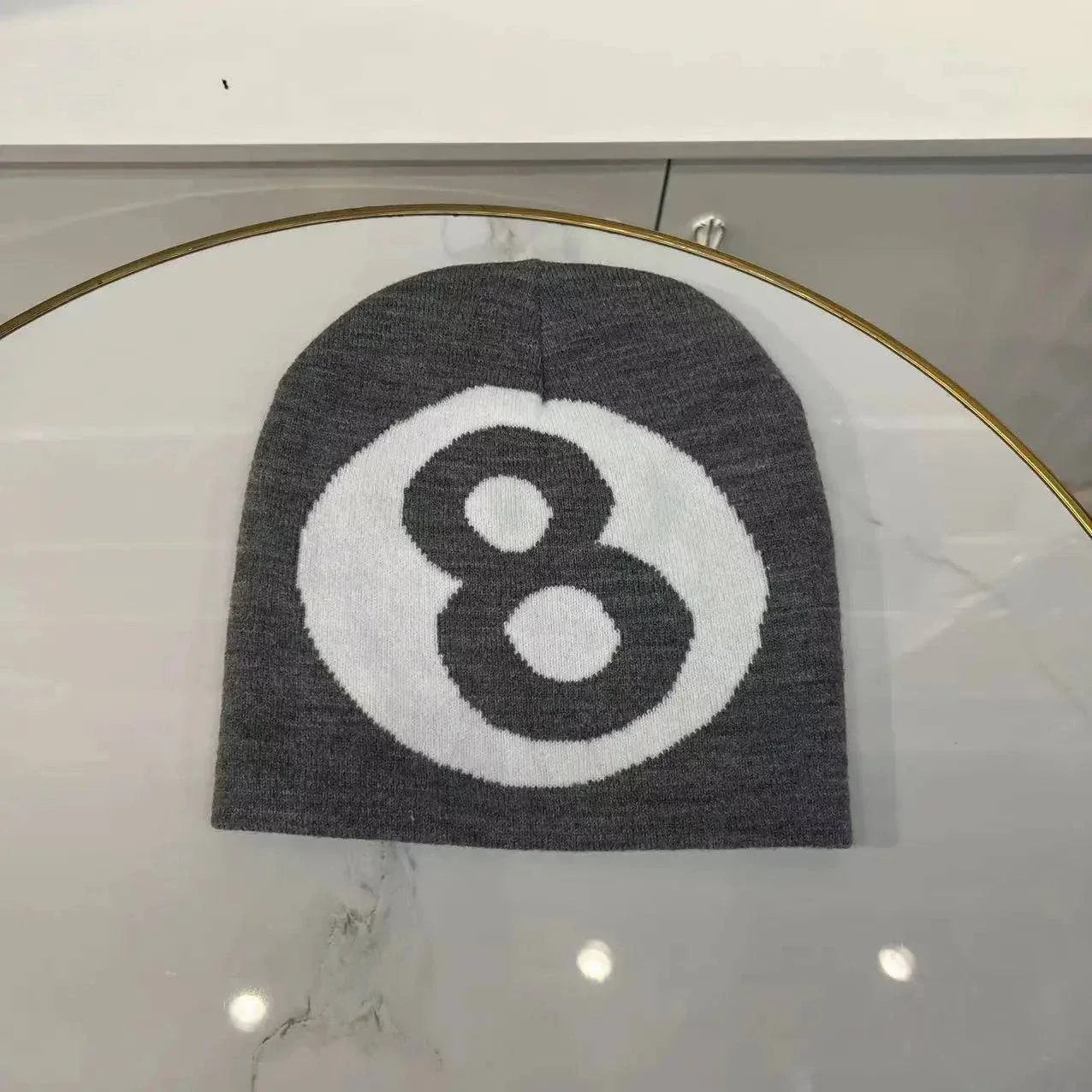 8 Ball 2-seitige Strickmütze