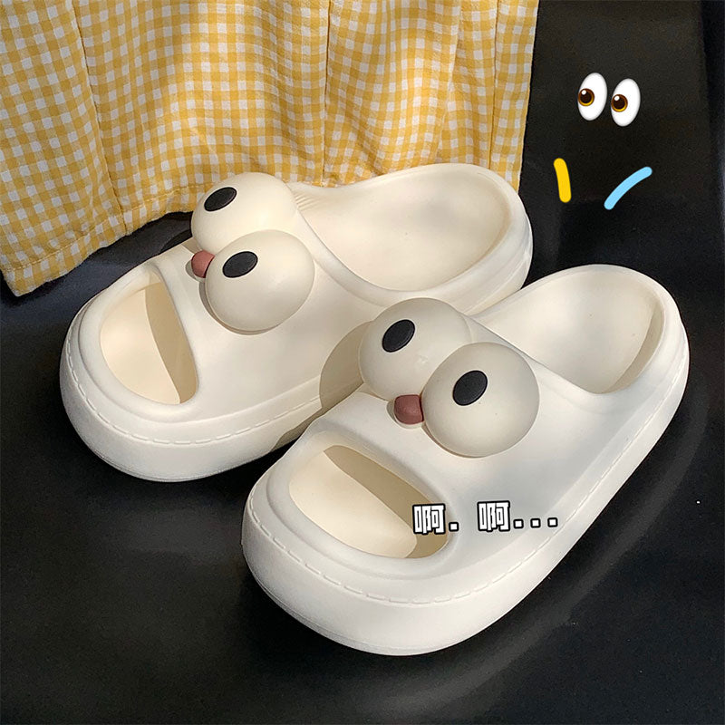 Chanclas de playa unisex con dibujos animados de ojos divertidos