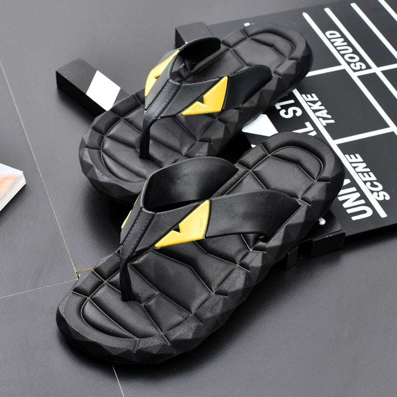 Schwarze Monster-Flip-Flops für den Sommer für Herren