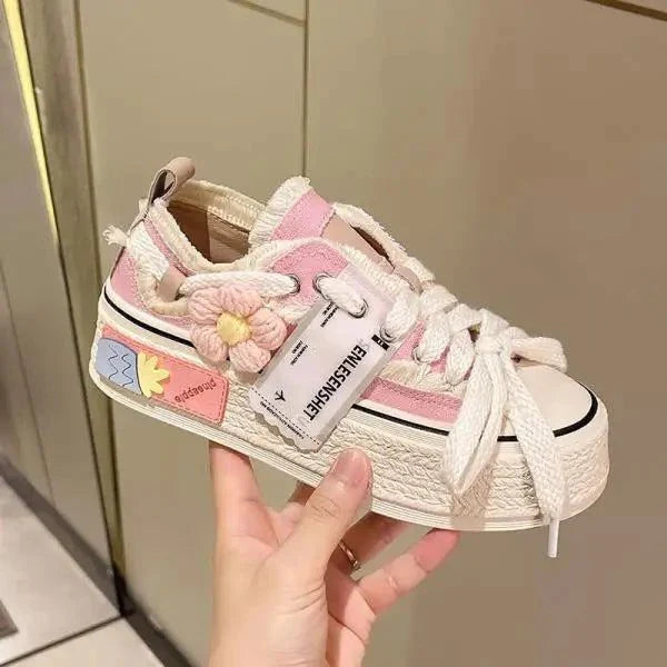 Zapatos para chicas adolescentes con plataforma de lona