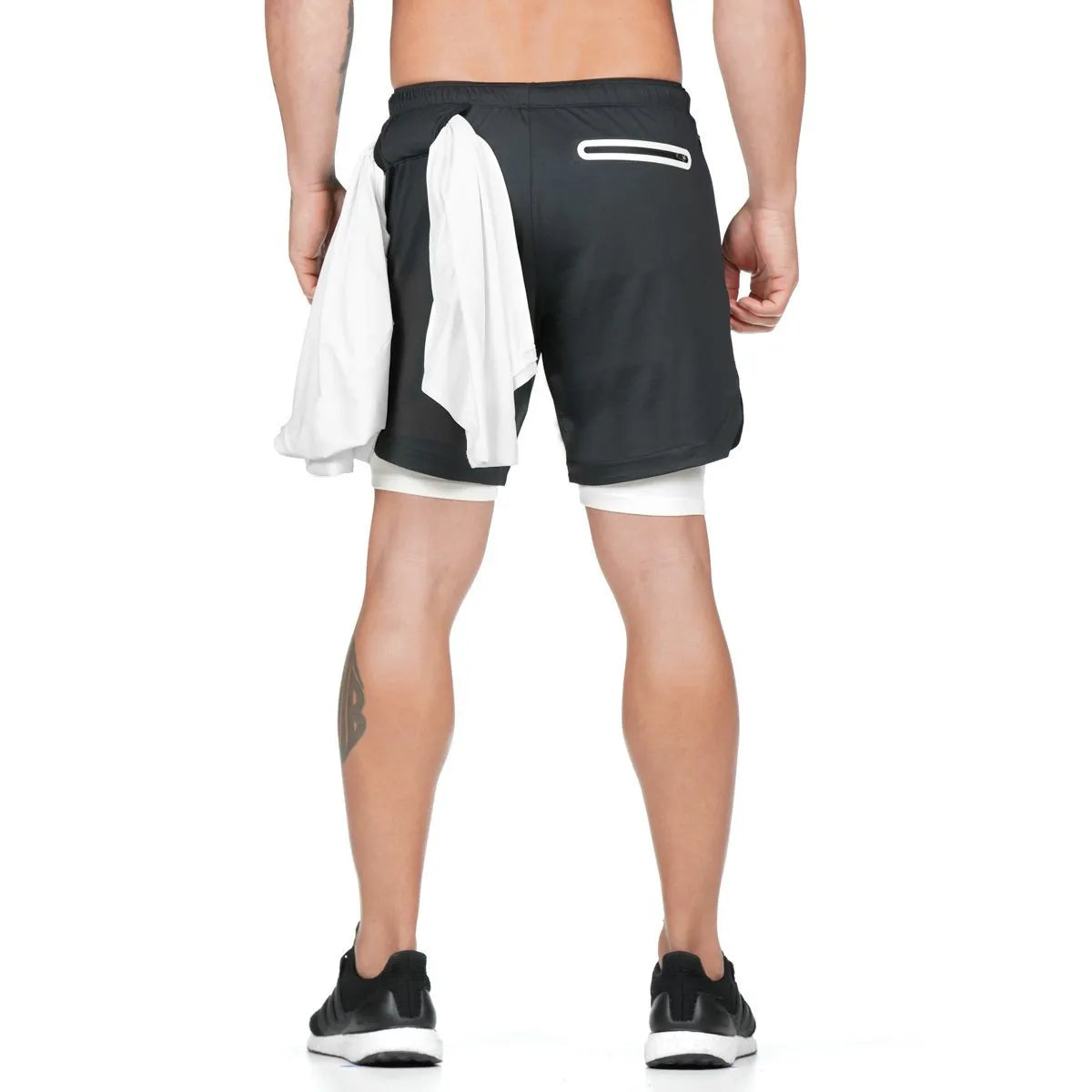 Pantalones cortos 2 en 1 de secado rápido para hombre para correr y hacer ejercicio