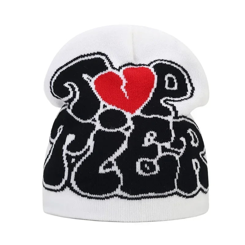 Gorro de punto unisex con letras de Kanye y estilo hip hop