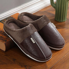 Elegant Unisex Winter Leather Slippers