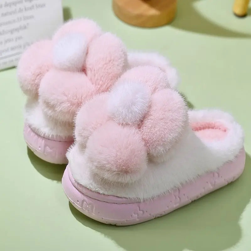 Pantuflas cálidas de plataforma para mujer