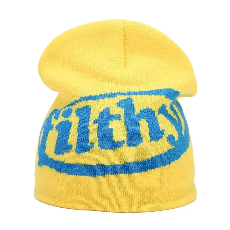 Gorro de punto unisex con letras de Kanye y estilo hip hop