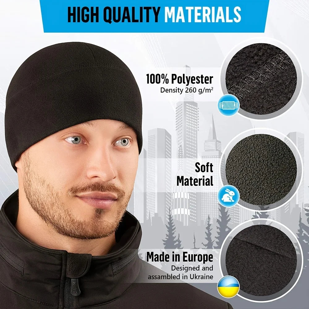 Unisex Windproof Polar Fleece Beanie Hat - Ski Winter Edition