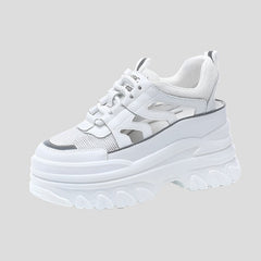 Stylische Leder Plateau Sneaker für Damen