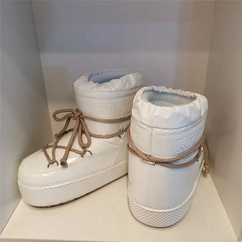 Winter Warm Round Toe Ankle Platform Snow Boots