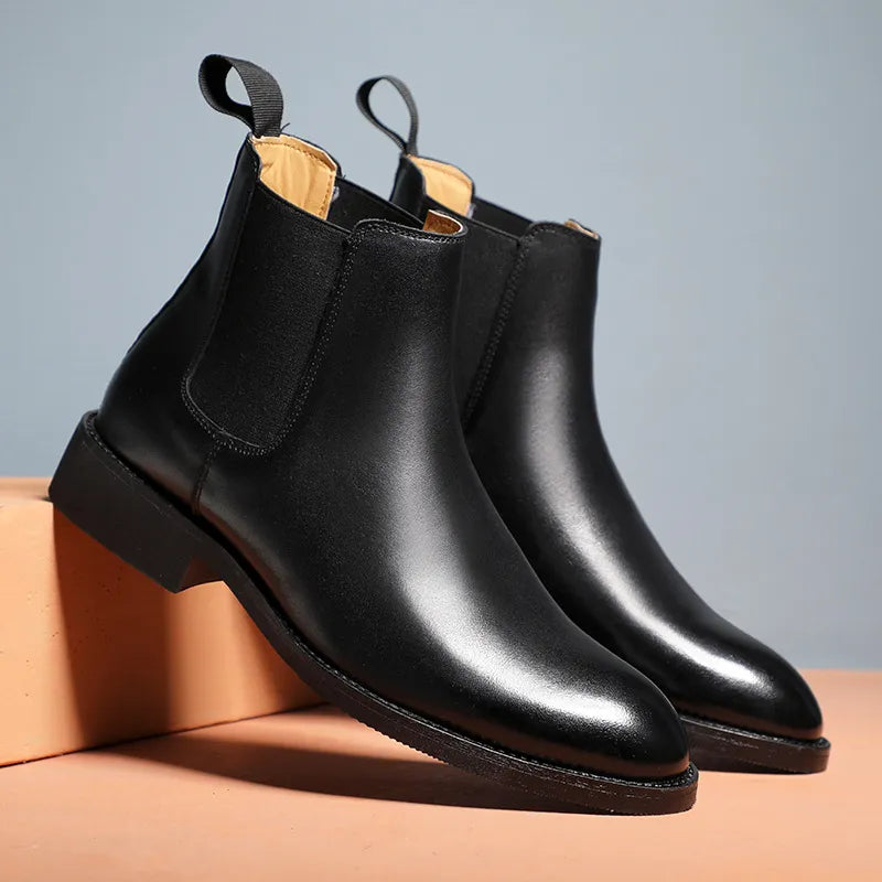 Slip-On Leather Chelsea Boots for Men