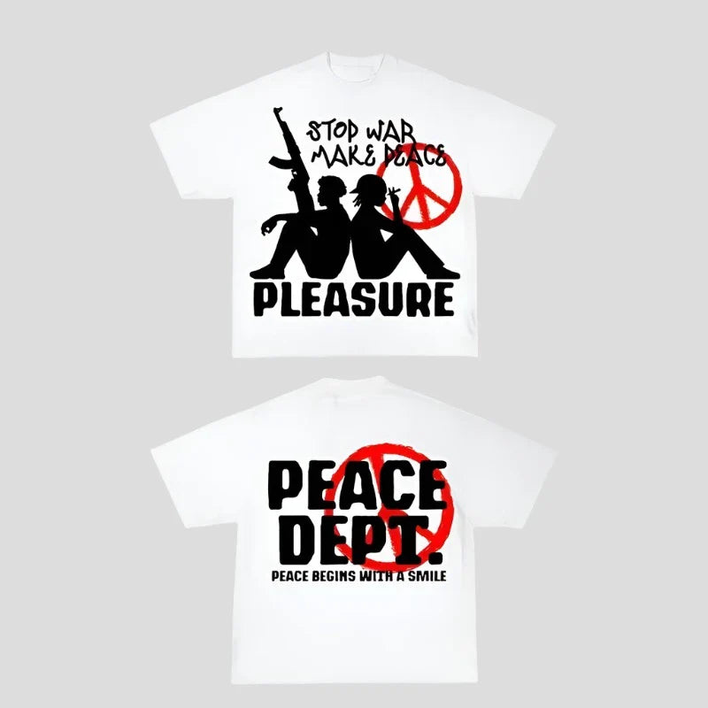 Camiseta extragrande "Detengamos la guerra y hagamos la paz"