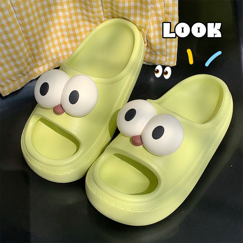 Chanclas de playa unisex con dibujos animados de ojos divertidos