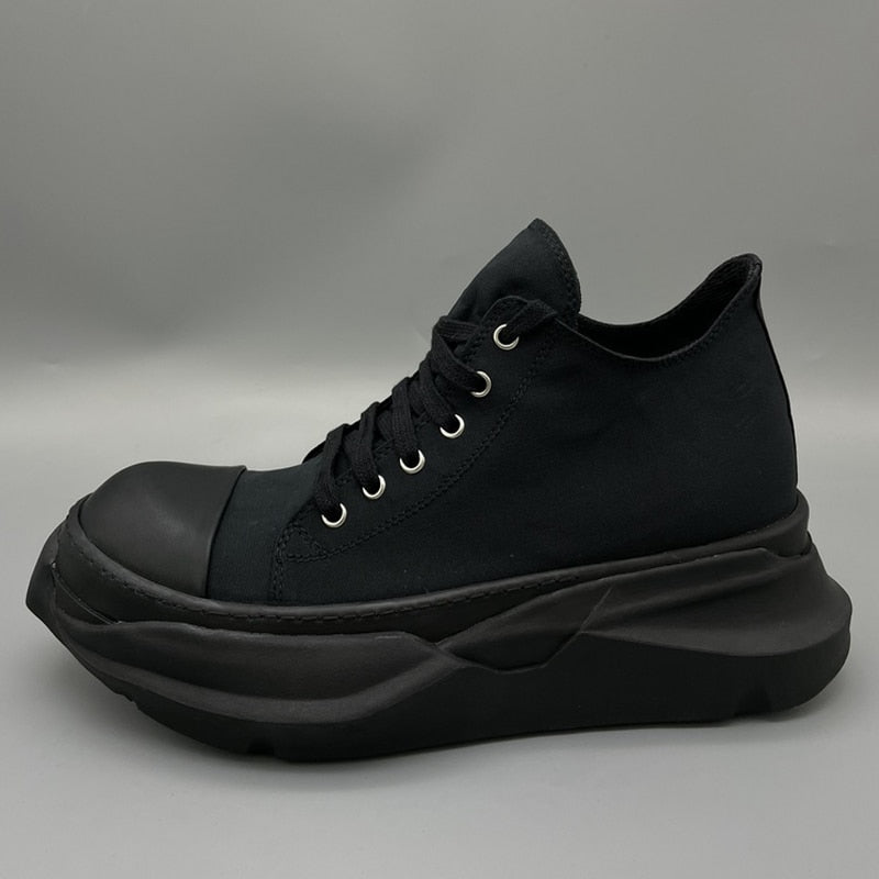 Zapatillas negras de lona de caña alta para hombre