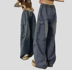 2000 Y2K Baggy Cargo Wide Leg Pants - Grunge Streetwear für Damen