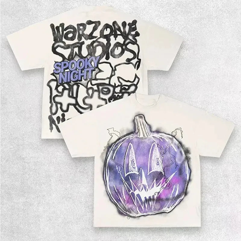 Camiseta War Zone - Algodón extragrande Y2K para mujer