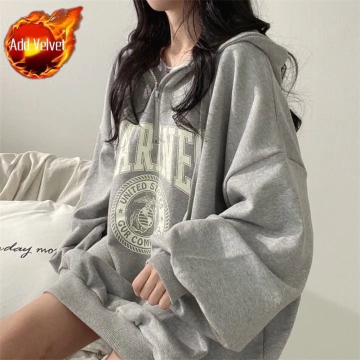 Sudadera con capucha fina de los Marines para mujer