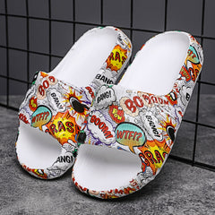 Chanclas de graffiti para hombre, para interiores y exteriores