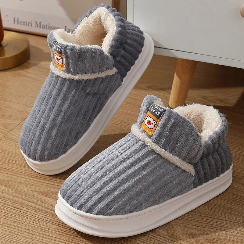 Pantuflas de invierno unisex acogedoras con forro de piel