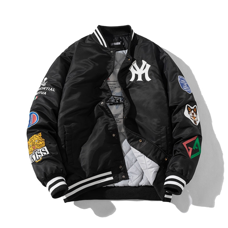 Slim Fit Baseball Bomber Jacket for Men