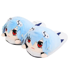 Zapatillas de Rei Ayanami de peluche con dibujos animados para mujer