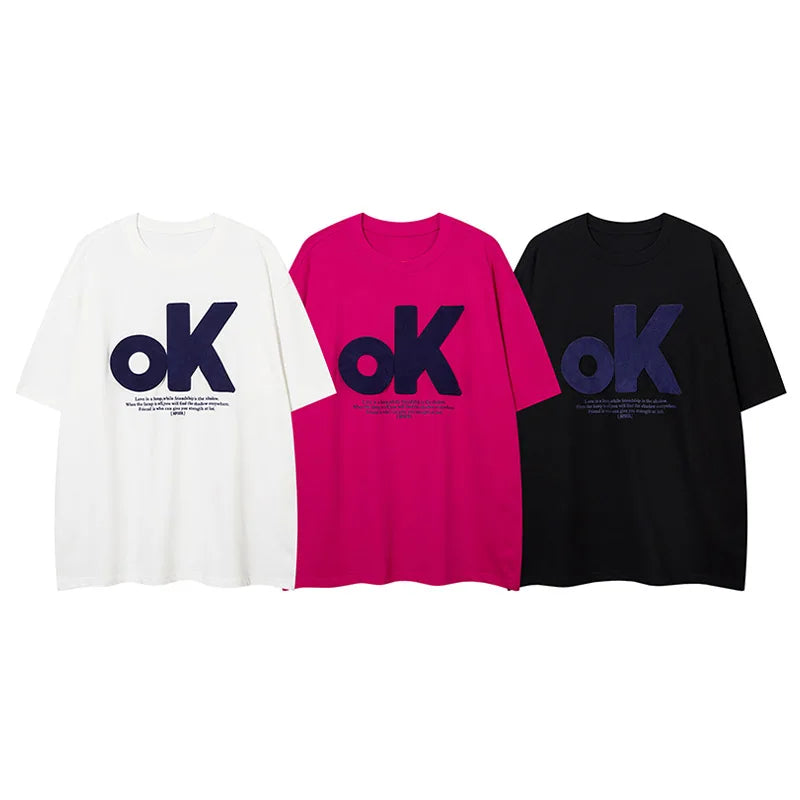 Graphic Oversized T Shirt - OK Patchwork