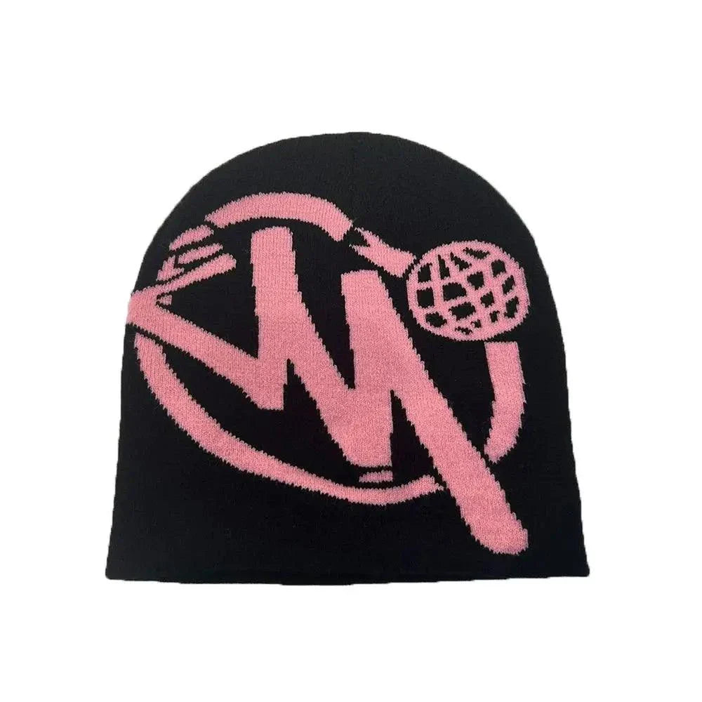 Wool Acrylic Warm Trendy Print Beanie