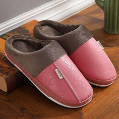 Elegant Unisex Winter Leather Slippers