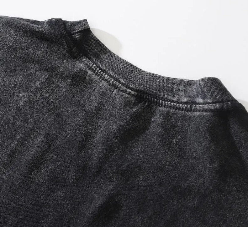 Camiseta gráfica extragrande de algodón lavado para hombre