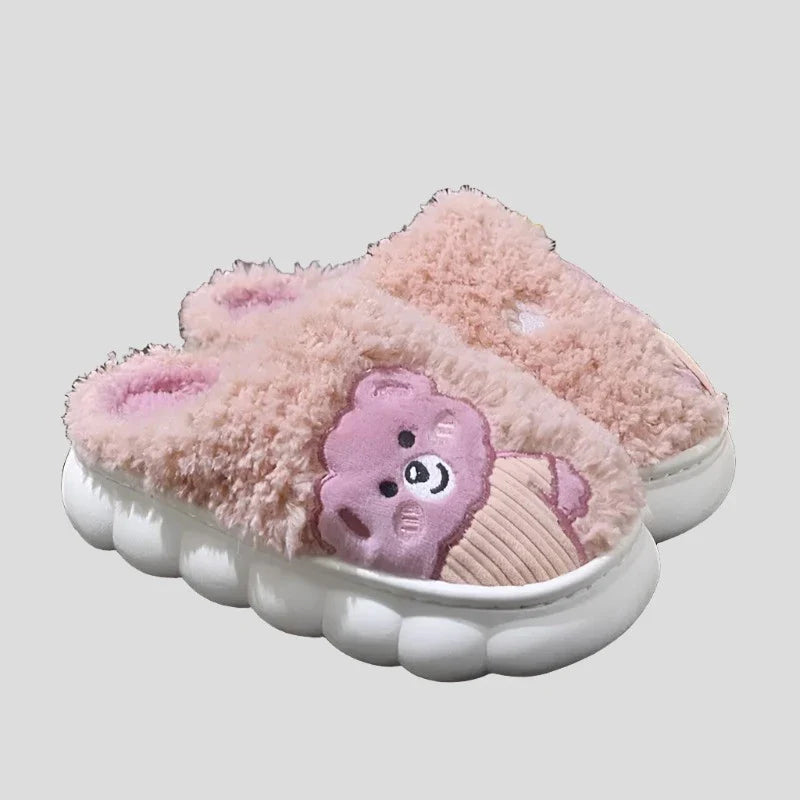 Pantuflas de felpa antideslizantes para mujer