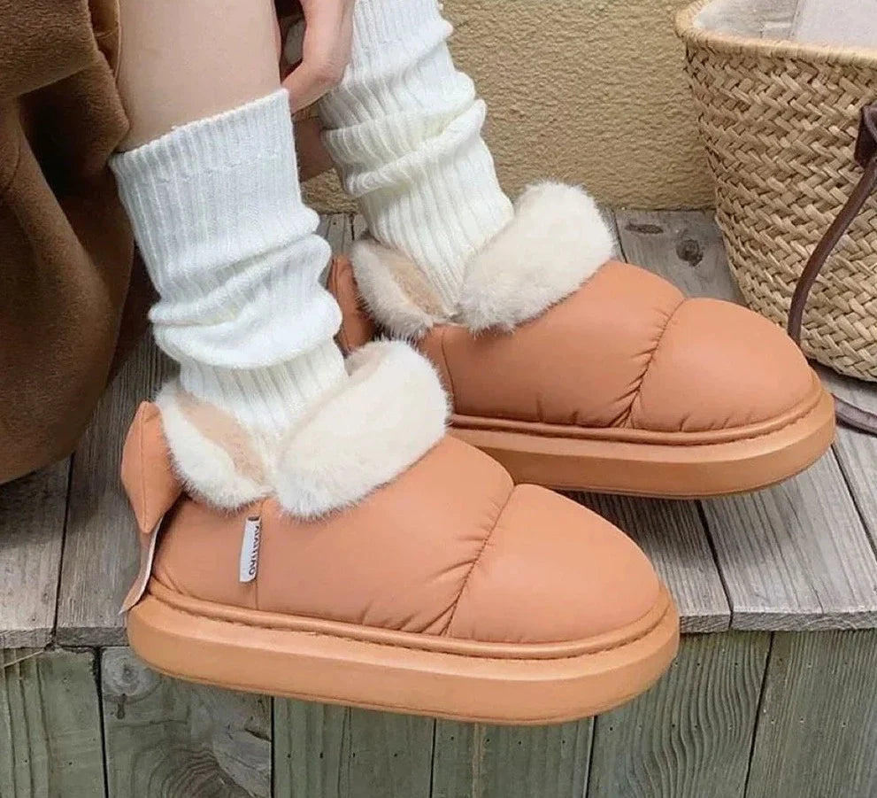 Botines de invierno para mujer con lazo