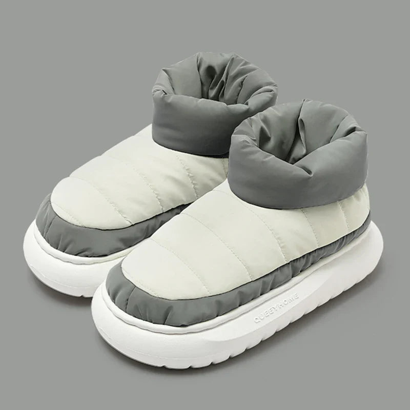 Pantuflas unisex de felpa suave e impermeables para el invierno