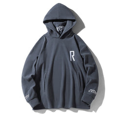 JKCPP Loose Fleece Black Hoodie for Men