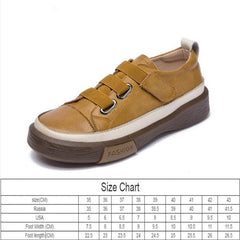 Hook & Loop Leather Sneakers for Women