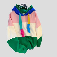 Sudadera con capucha extragrande de polar en contraste para mujer