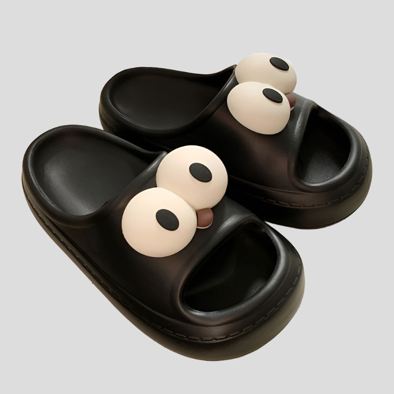 Chanclas de playa unisex con dibujos animados de ojos divertidos