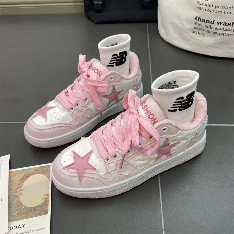 Zapatillas de lona Y2K Pastel Star para mujer