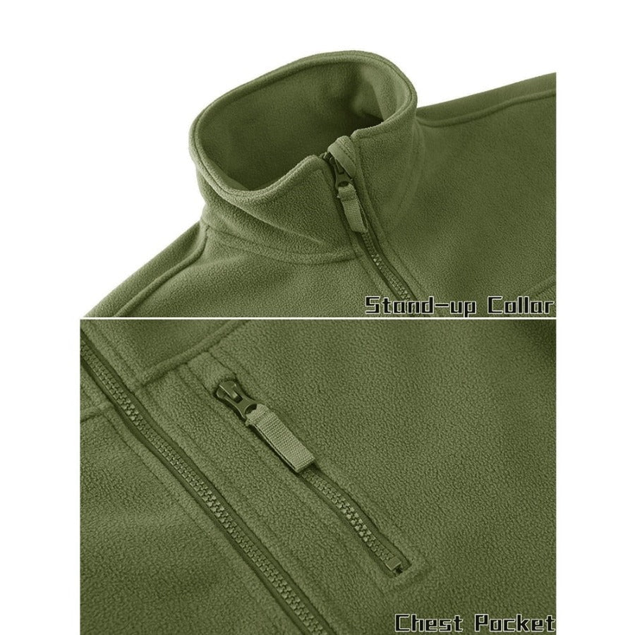 Tactical Warmth and Style Men's Full-Zip Fleece Jacket