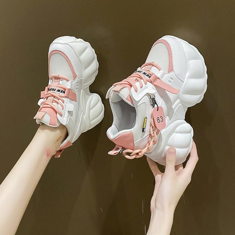 Chunky Sneakers mit Kette für Damen 