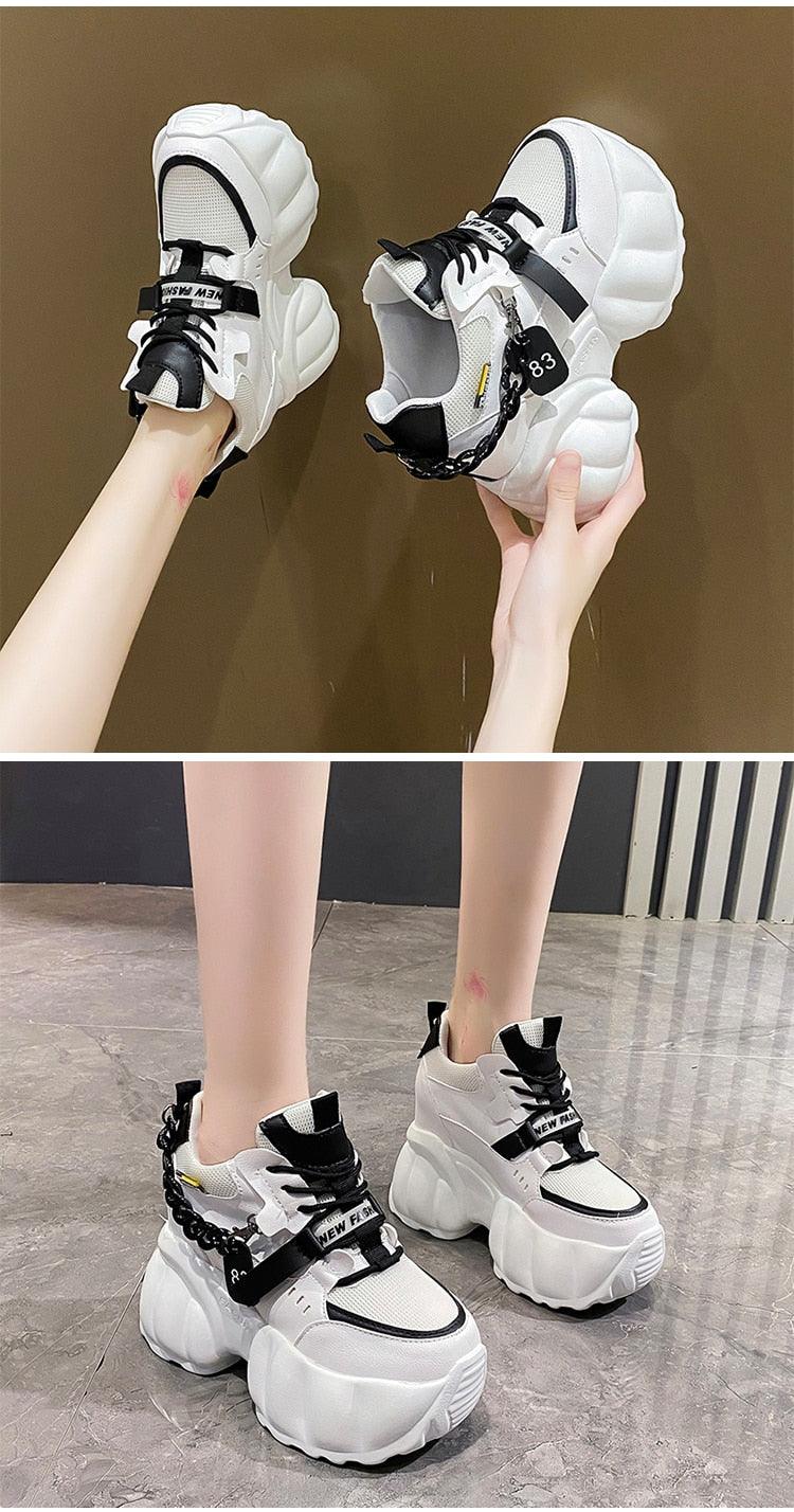 Chunky Sneakers mit Kette für Damen 