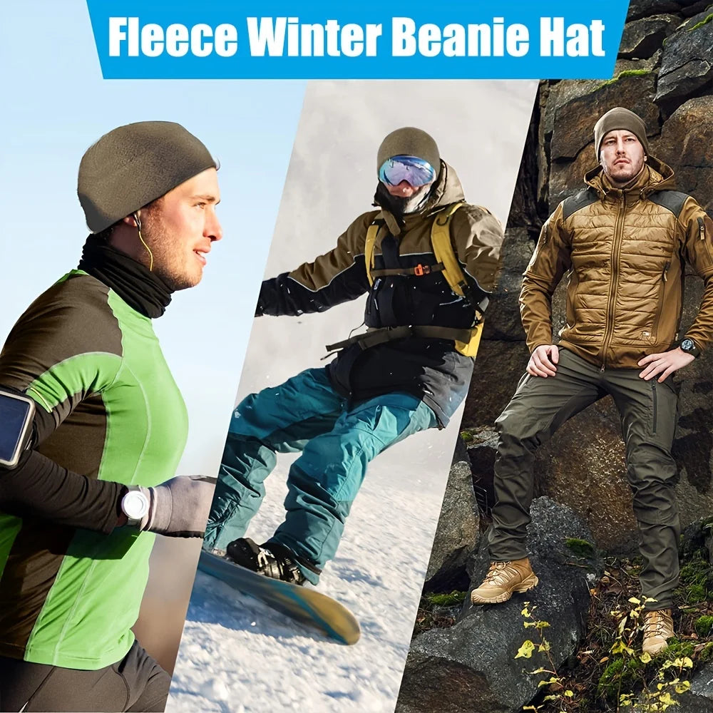 Unisex Windproof Polar Fleece Beanie Hat - Ski Winter Edition