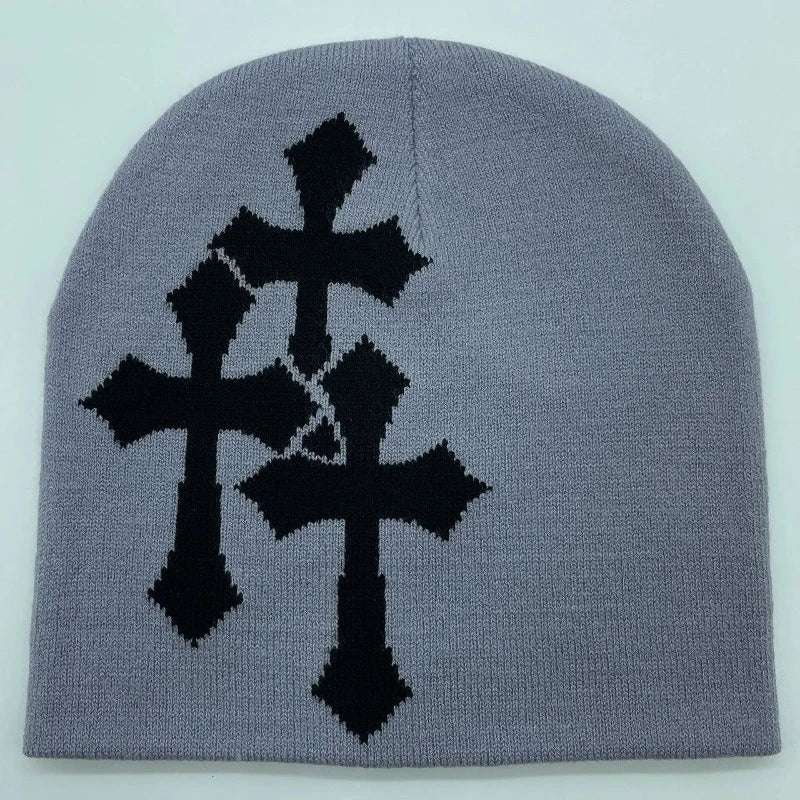 Überkreuz gestrickte Beanie Streetwear Wollmütze