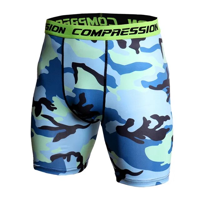 Pantalones cortos de compresión de camuflaje para hombre