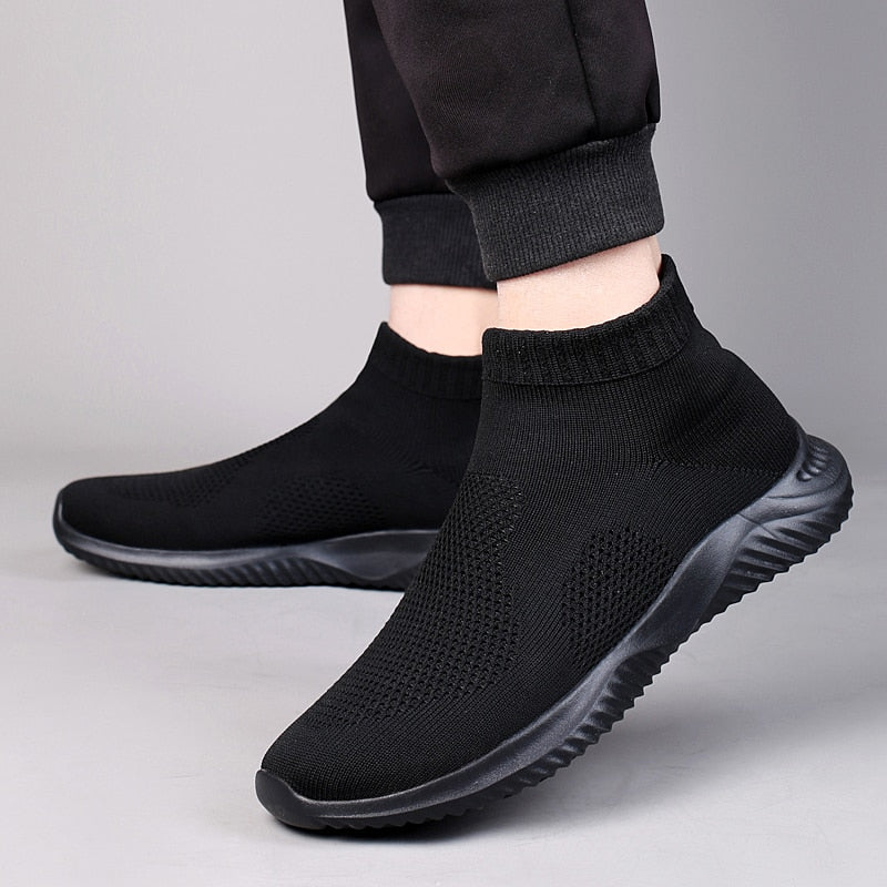 High Top Knit Air Mesh Sneaker Socks for Men