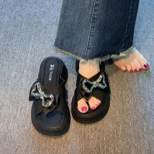 Sandalias de cuña con plataforma de lujo para mujer