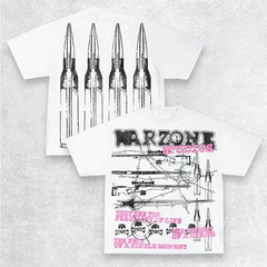 Camiseta War Zone - Algodón extragrande Y2K para mujer