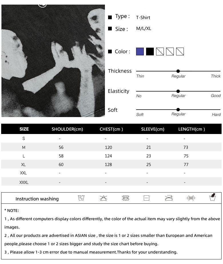 Graphic Print Gothic Harajuku T-shirts for Men