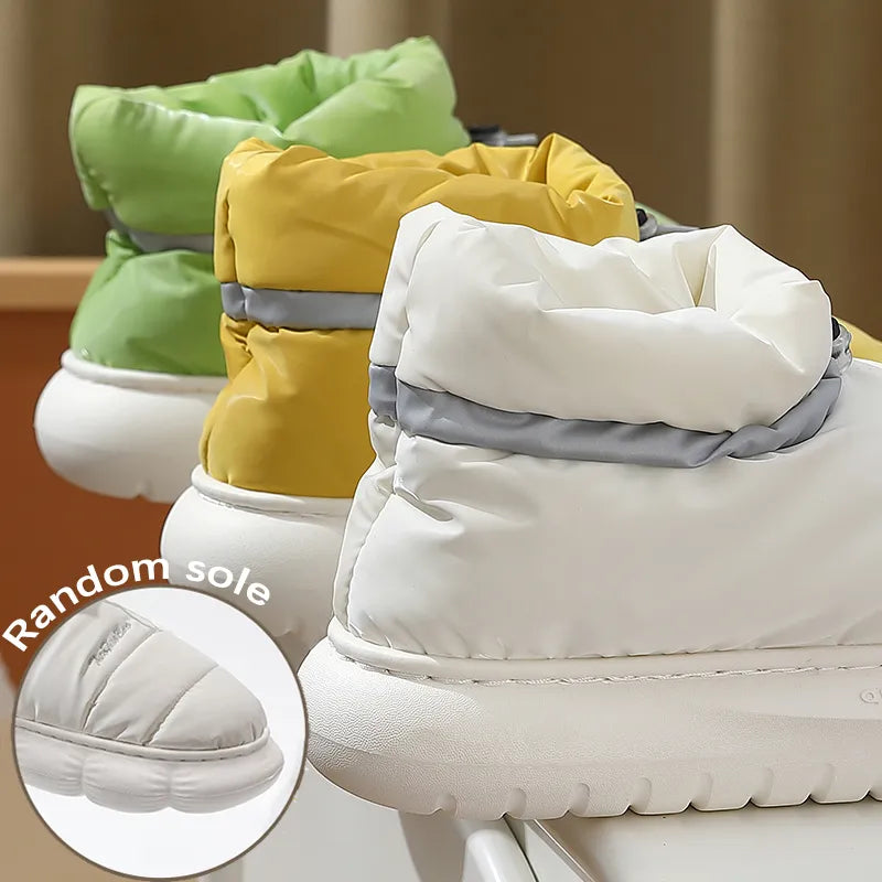 Pantuflas unisex de felpa suave e impermeables para el invierno