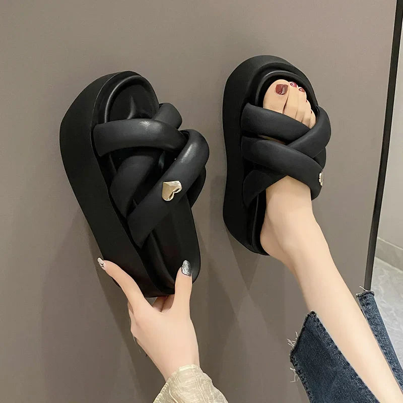 Sandalias de cuña de 8 cm para mujer