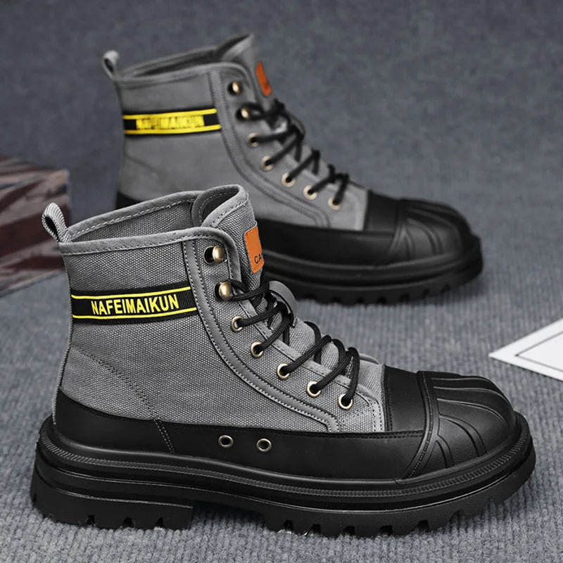 Men's Breathable High-top Boots with Thick Soles